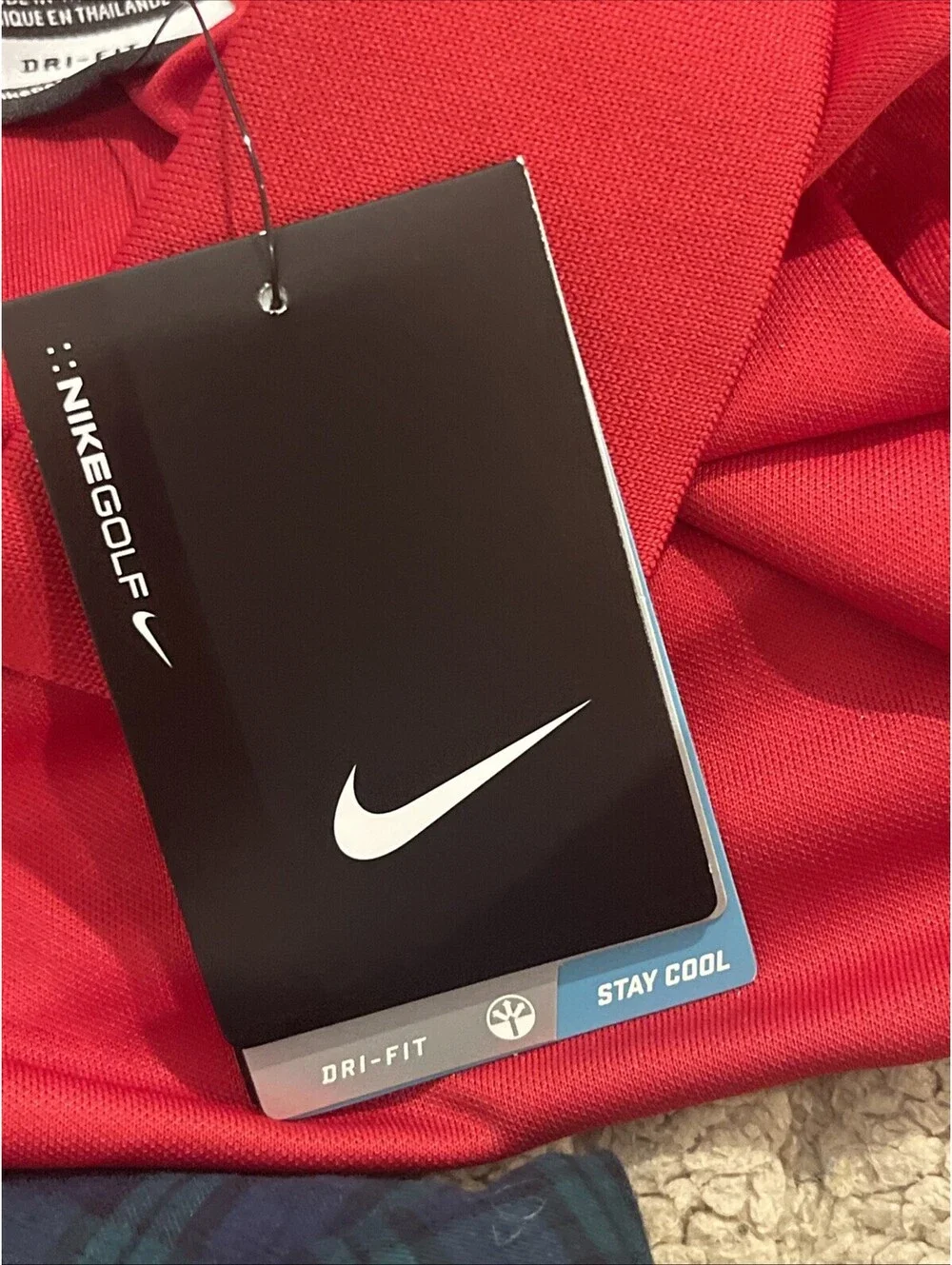 Nike Dri Fit Golf Red Logo Polo NWT  Size M